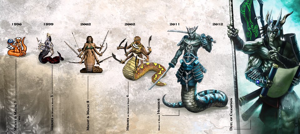 The evolution of the Naga in Might and Magic